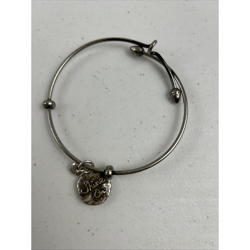 Brighton Art & Soul Shine On Star Bangle Antique Silver Gold Clear Crystal